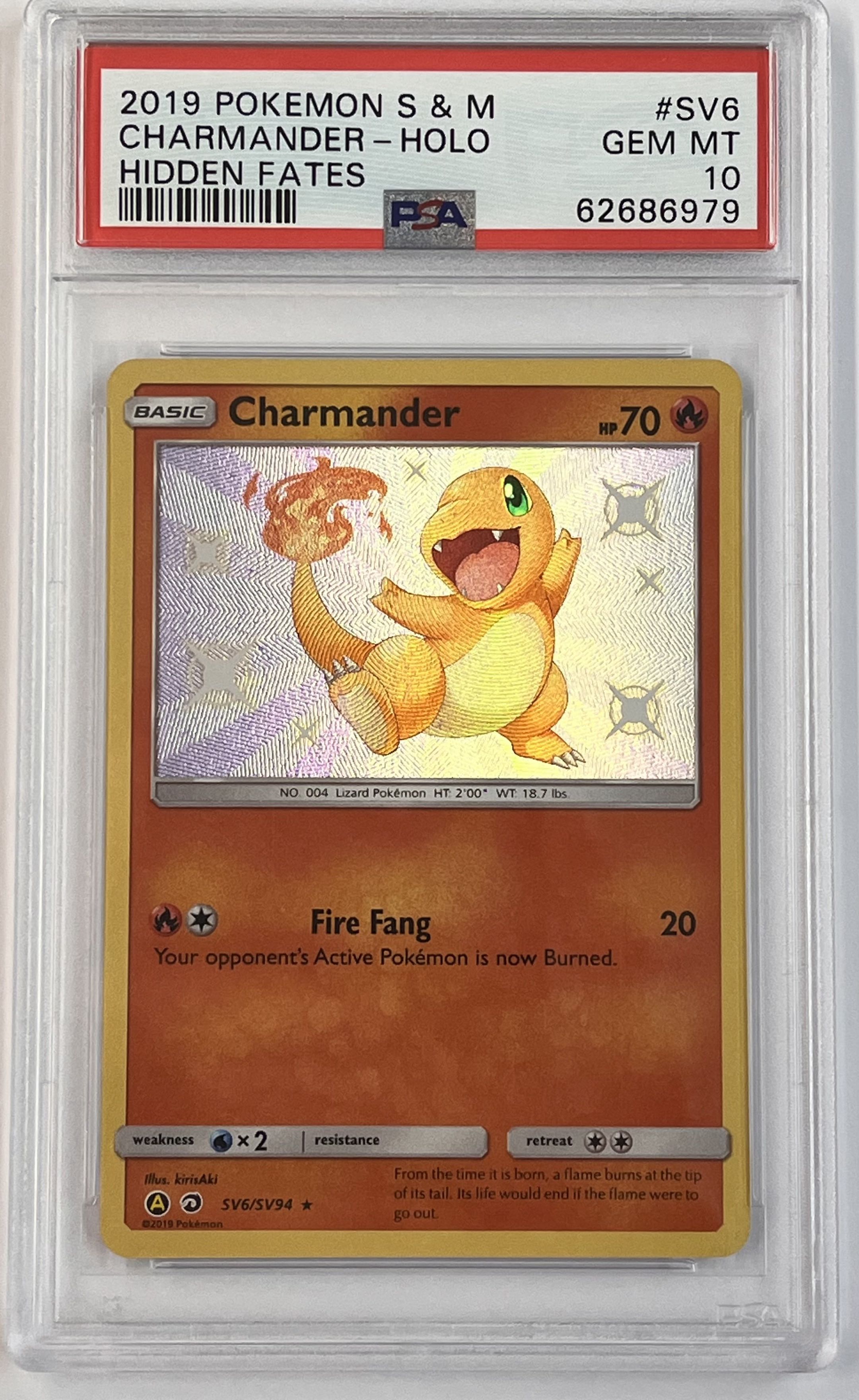 Image of Charmander (Sun & Moon: Hidden Fates - Shiny Vault) SV6/SV94 PSA 10