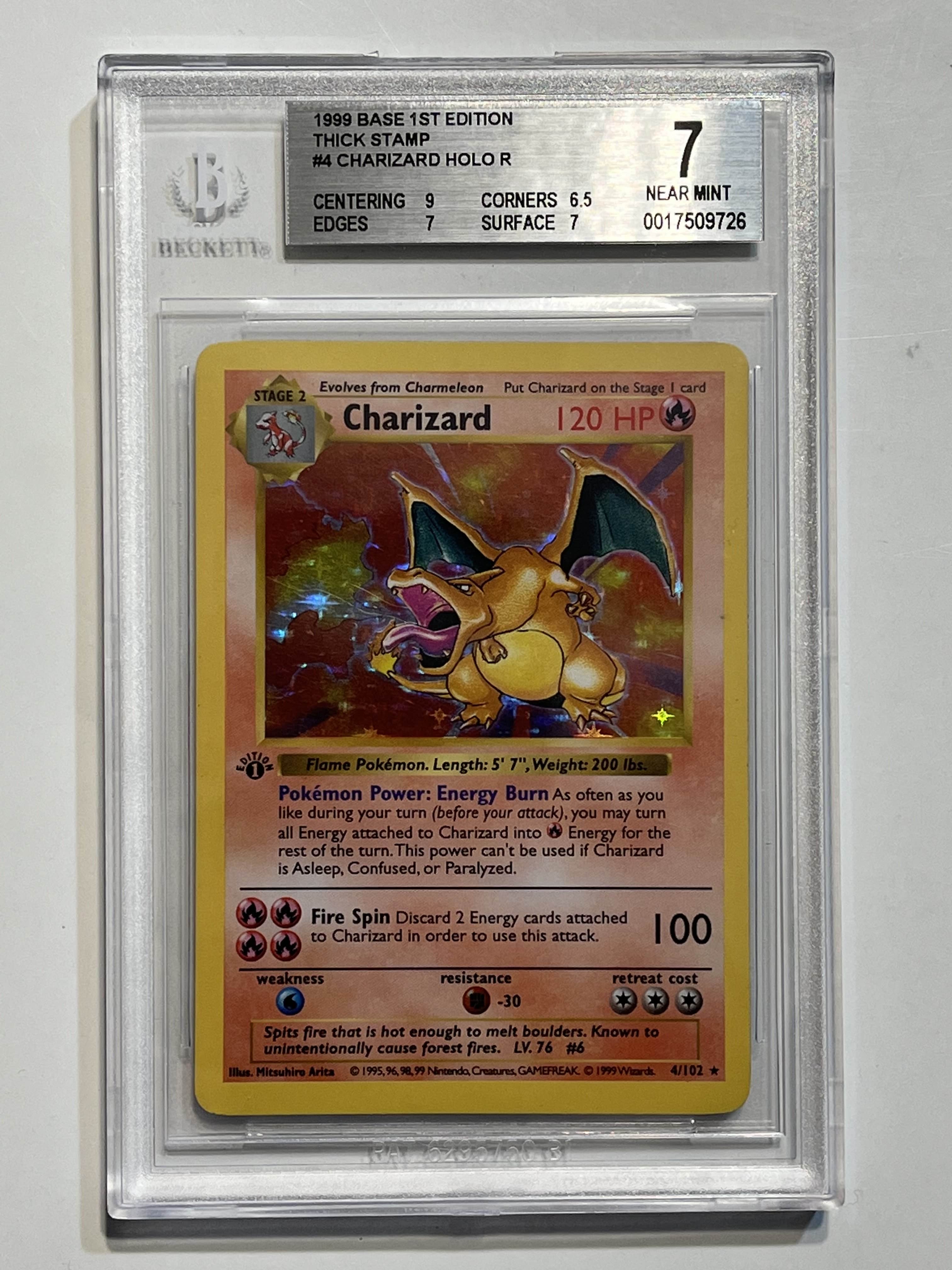 Image of Charizard (Shadowless) (Base Set 1st Edition) 4/102 Beckett 7