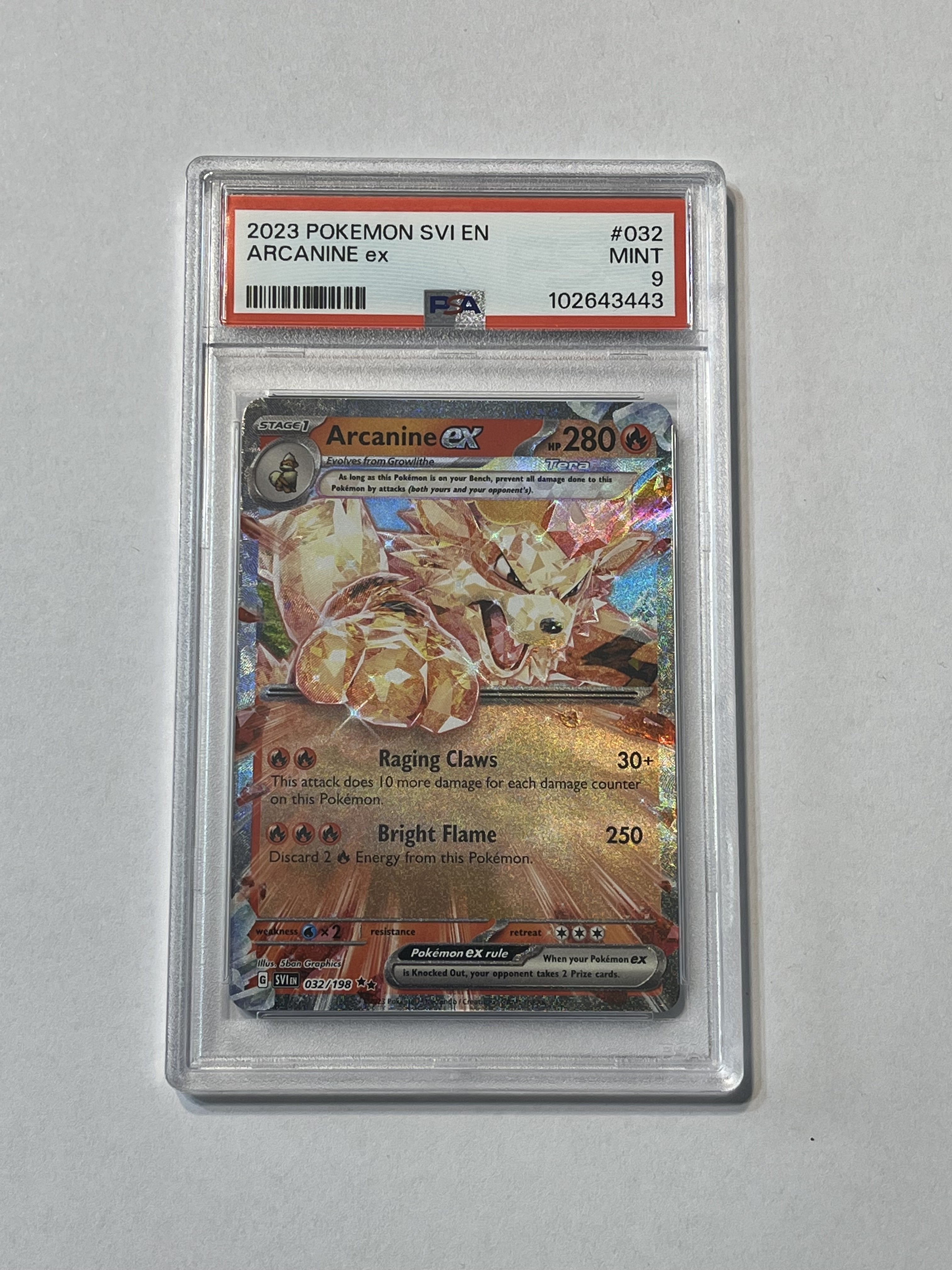 Image of Arcanine ex (Scarlet & Violet: Base Set) 032/198 PSA 9