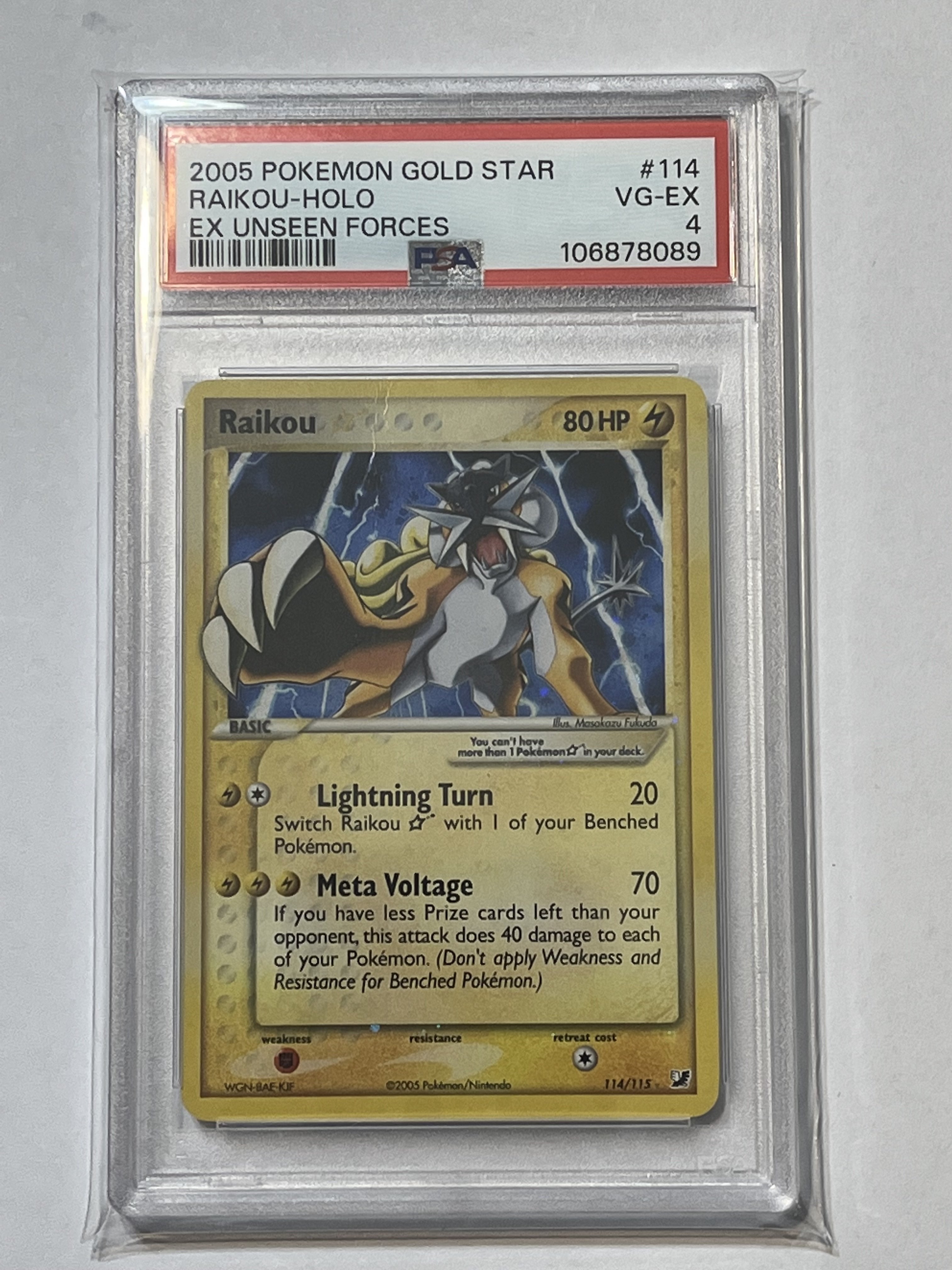 Image of Raikou Star (EX: Unseen Forces) 114/115 PSA 4