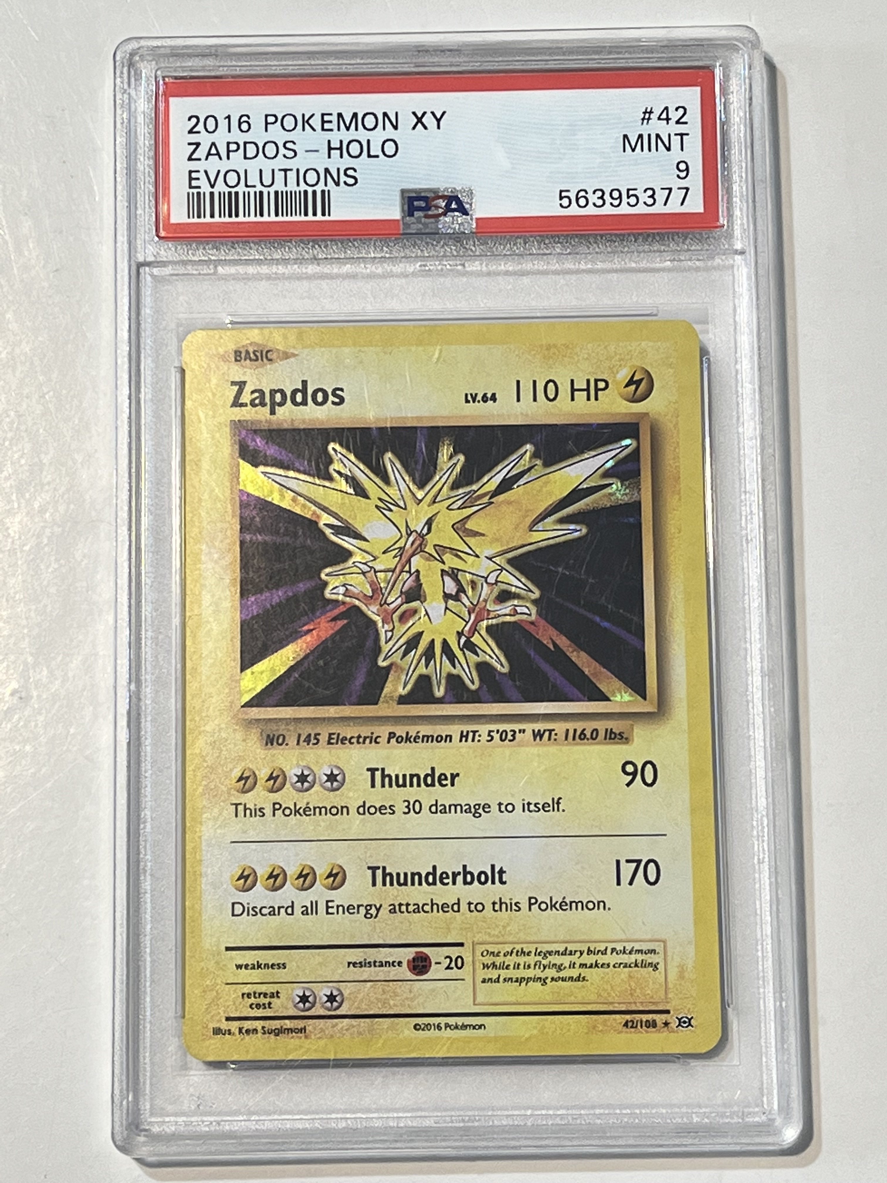 Image of Zapdos (XY: Evolutions) 42/114 PSA 9
