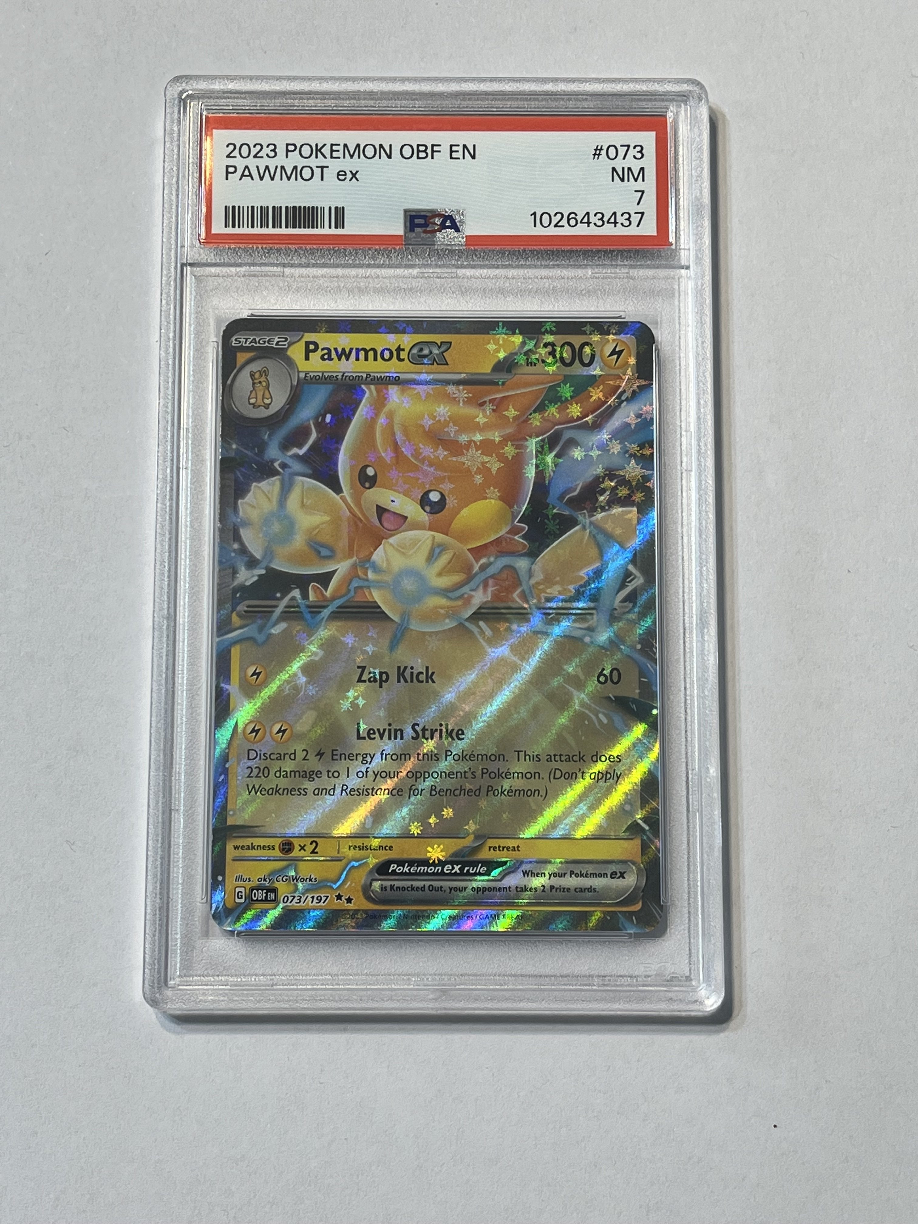 Image of Pawmot ex (Scarlet & Violet: Obsidian Flames) 073/197 PSA 7