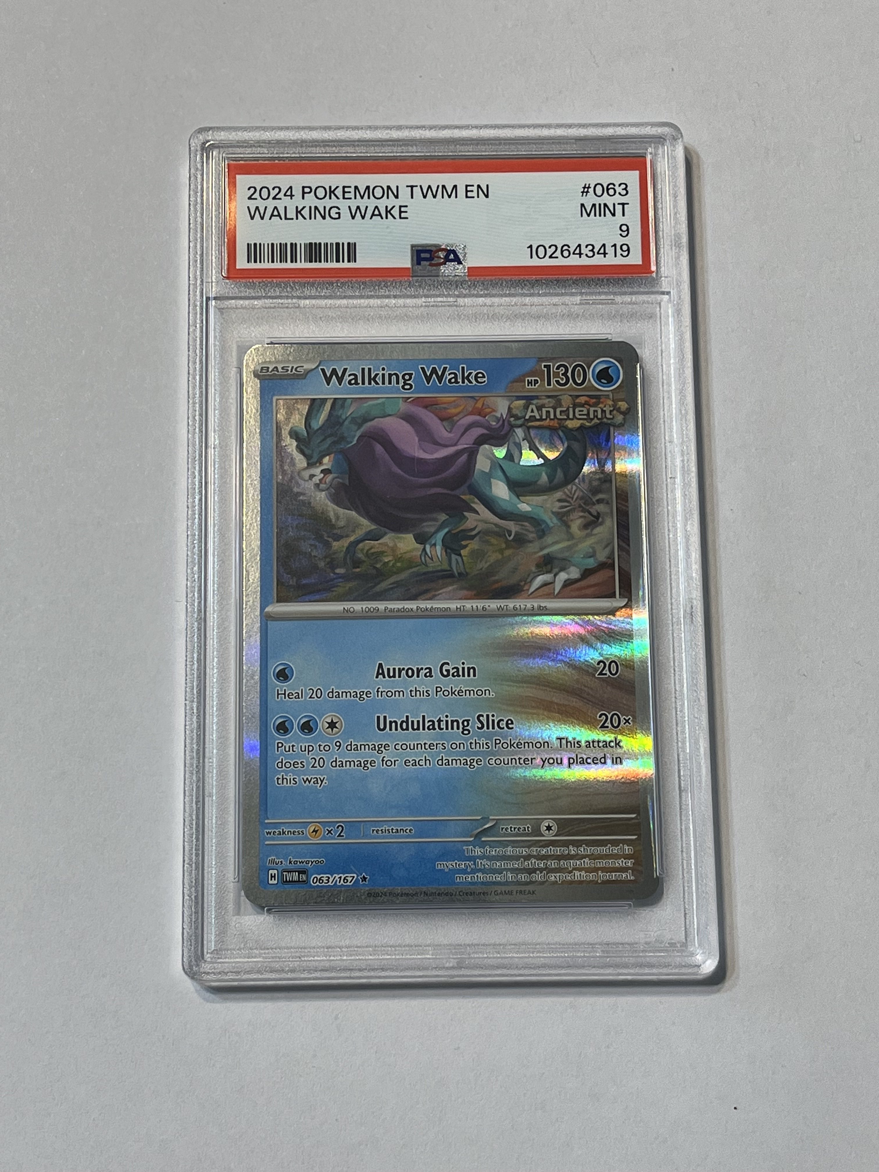 Image of Walking Wake (Scarlet & Violet: Twilight Masquerade) 063/167 PSA 9
