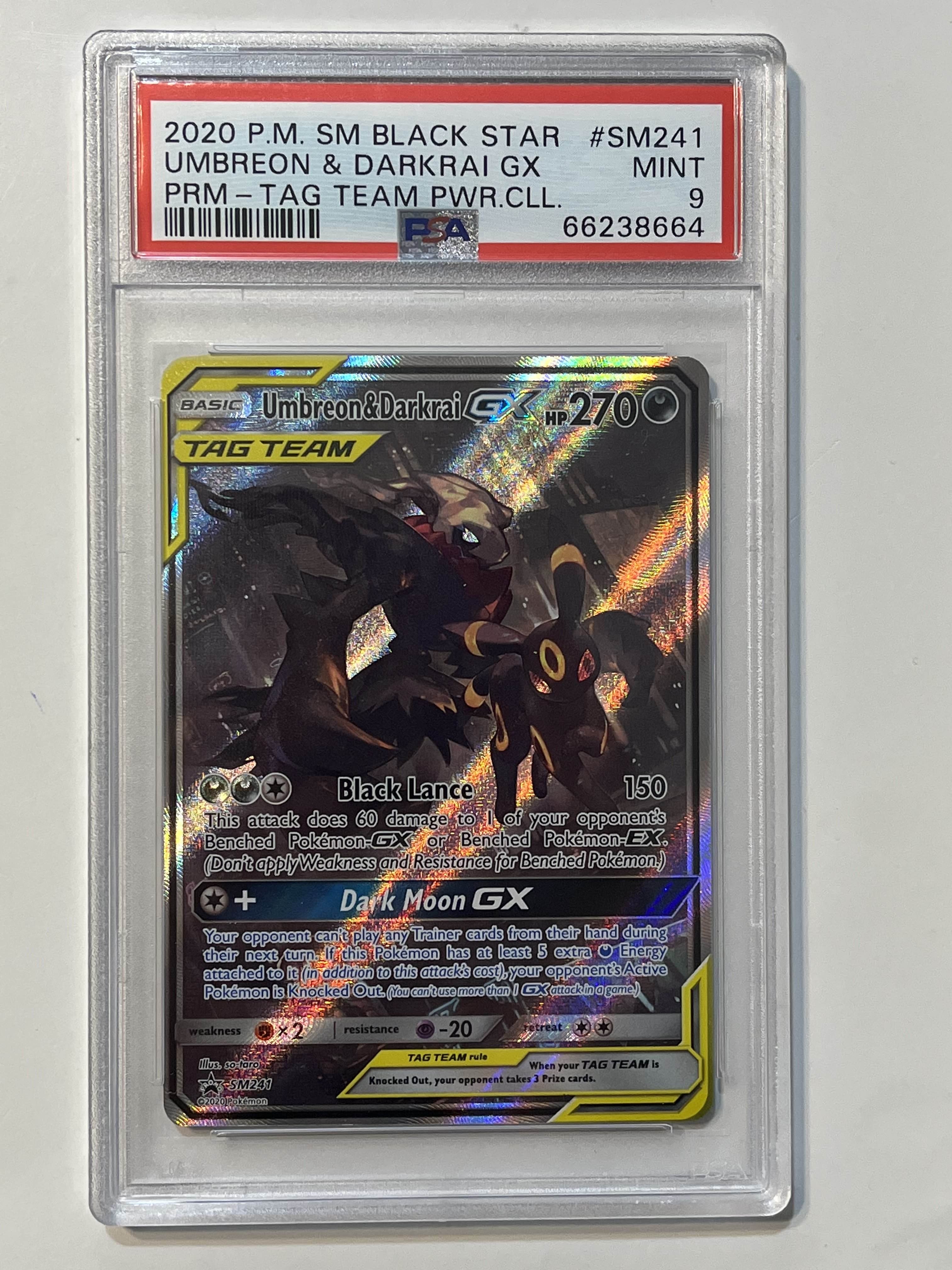 Image of Umbreon & Darkrai GX (Sun & Moon: Black Star Promos) SM241 PSA 9