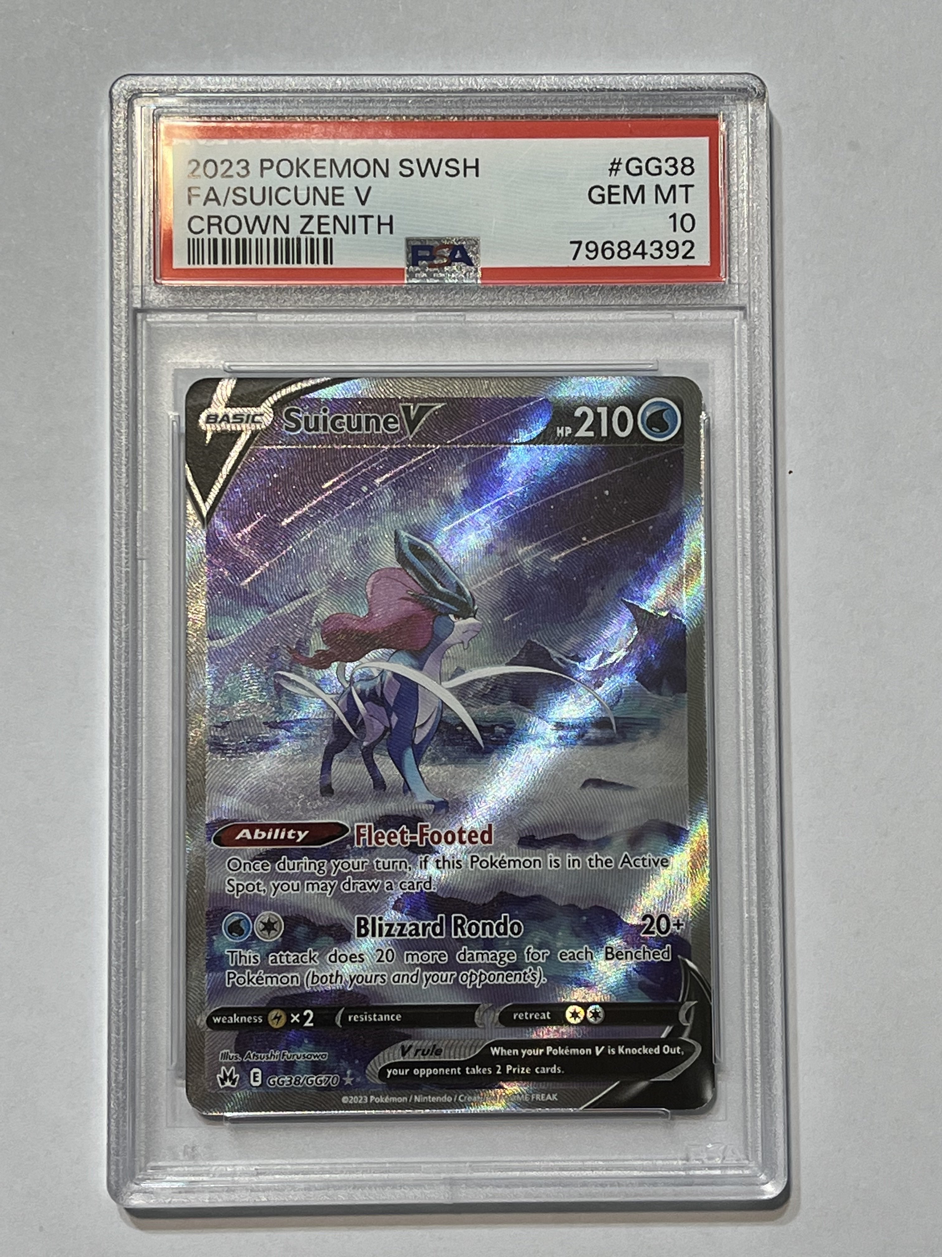 Image of Suicune V (Sword & Shield: Crown Zenith) GG38/GG70 PSA 10