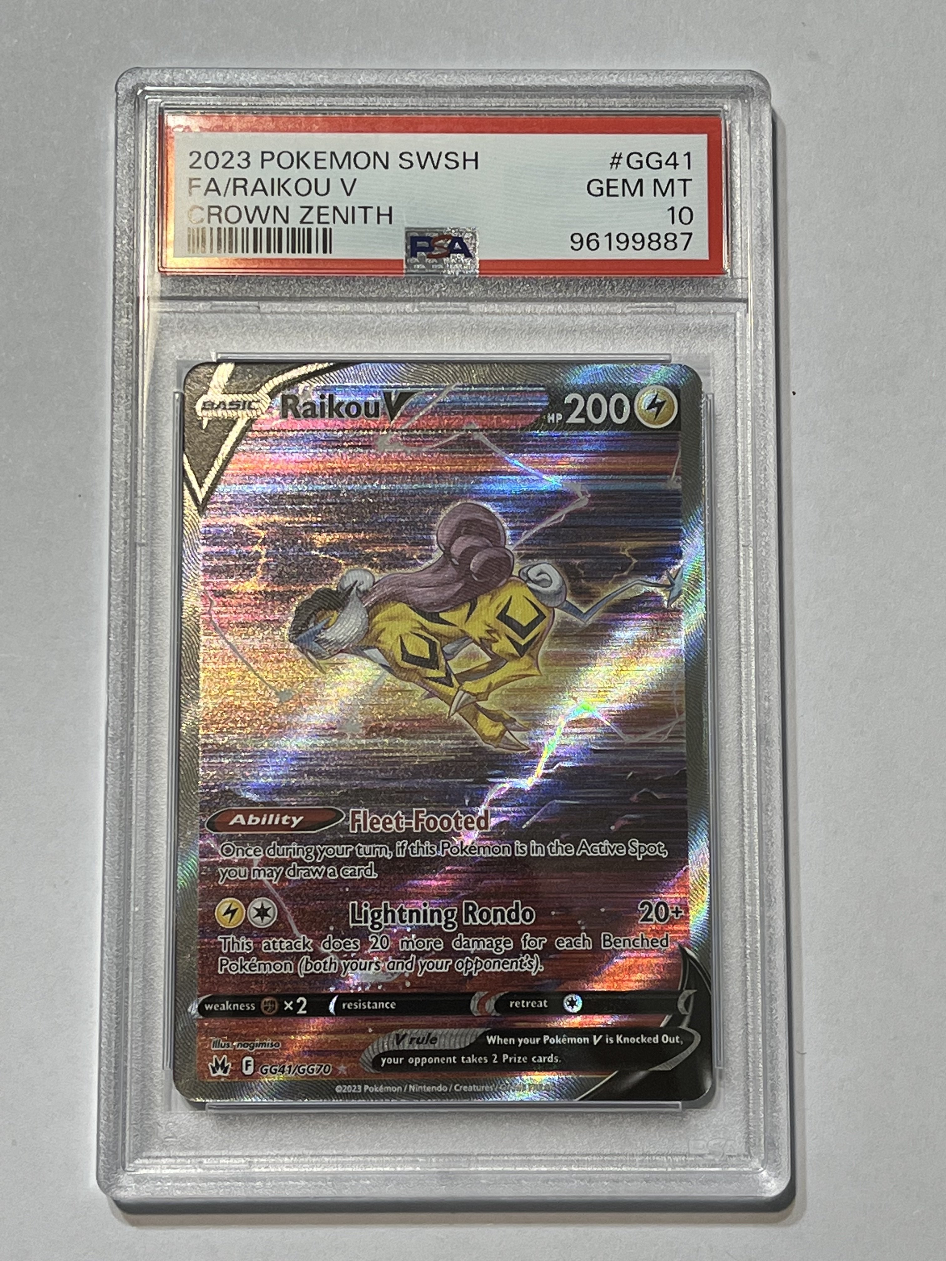 Image of Raikou V (Sword & Shield: Crown Zenith) GG41/GG70 PSA 10