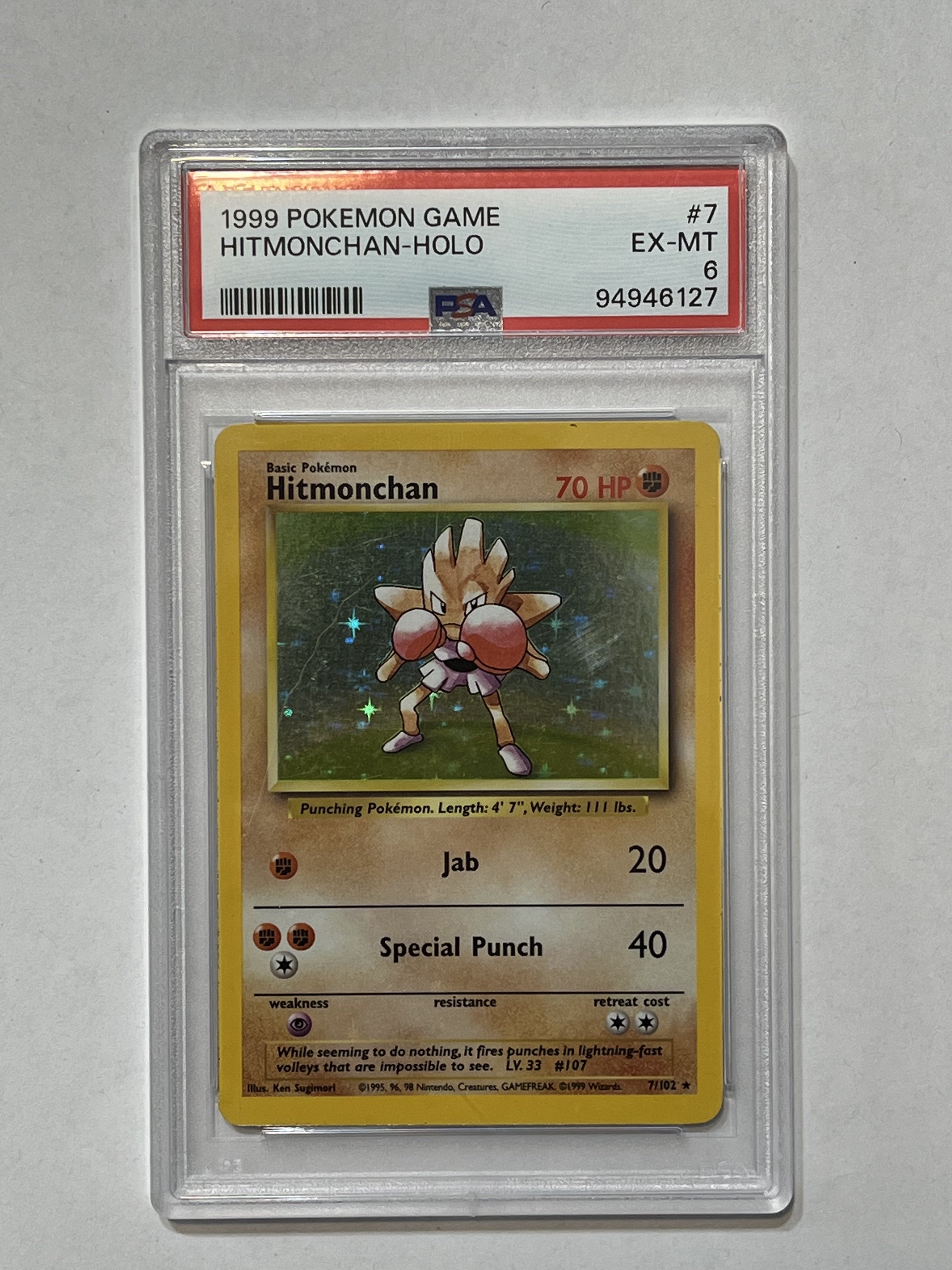 Image of Hitmonchan (Base Set Unlimited) 7/102 PSA 6