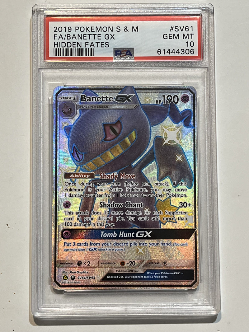 Banette GX (Sun & Moon: Hidden Fates - Shiny Vault) SV61/SV94 PSA 10