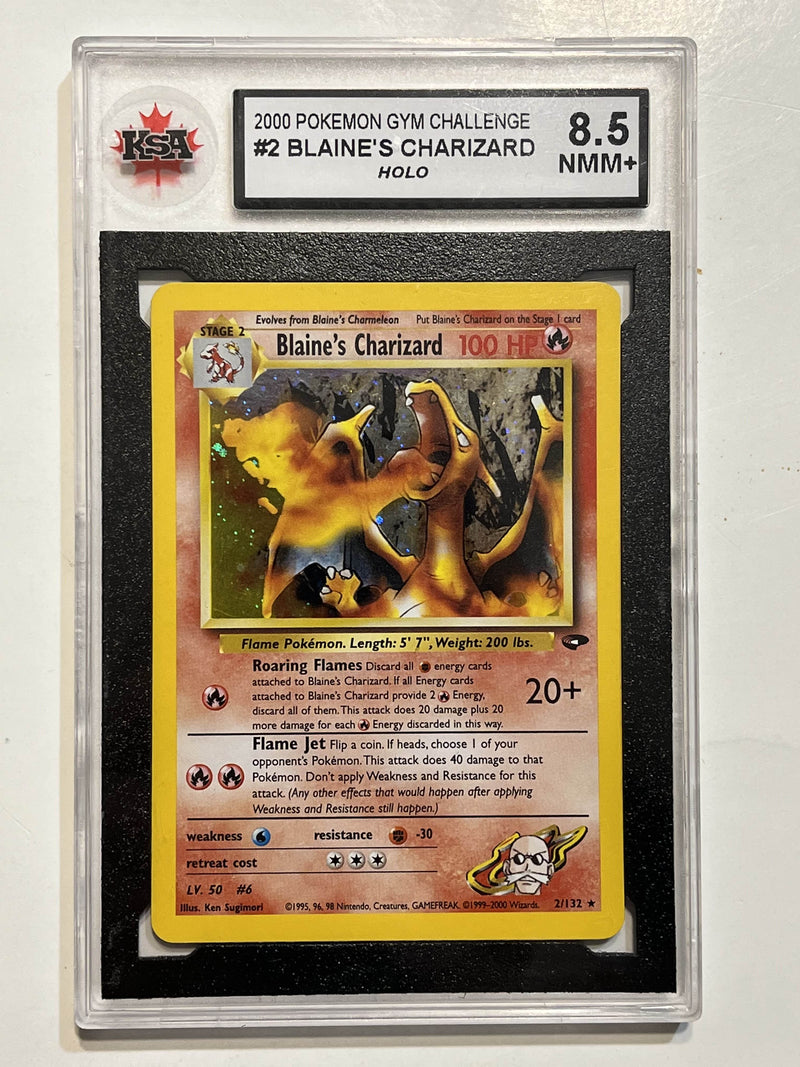 Blaine's Charizard (Gym Challenge Unlimited Holo) 2/132 KSA 8.5