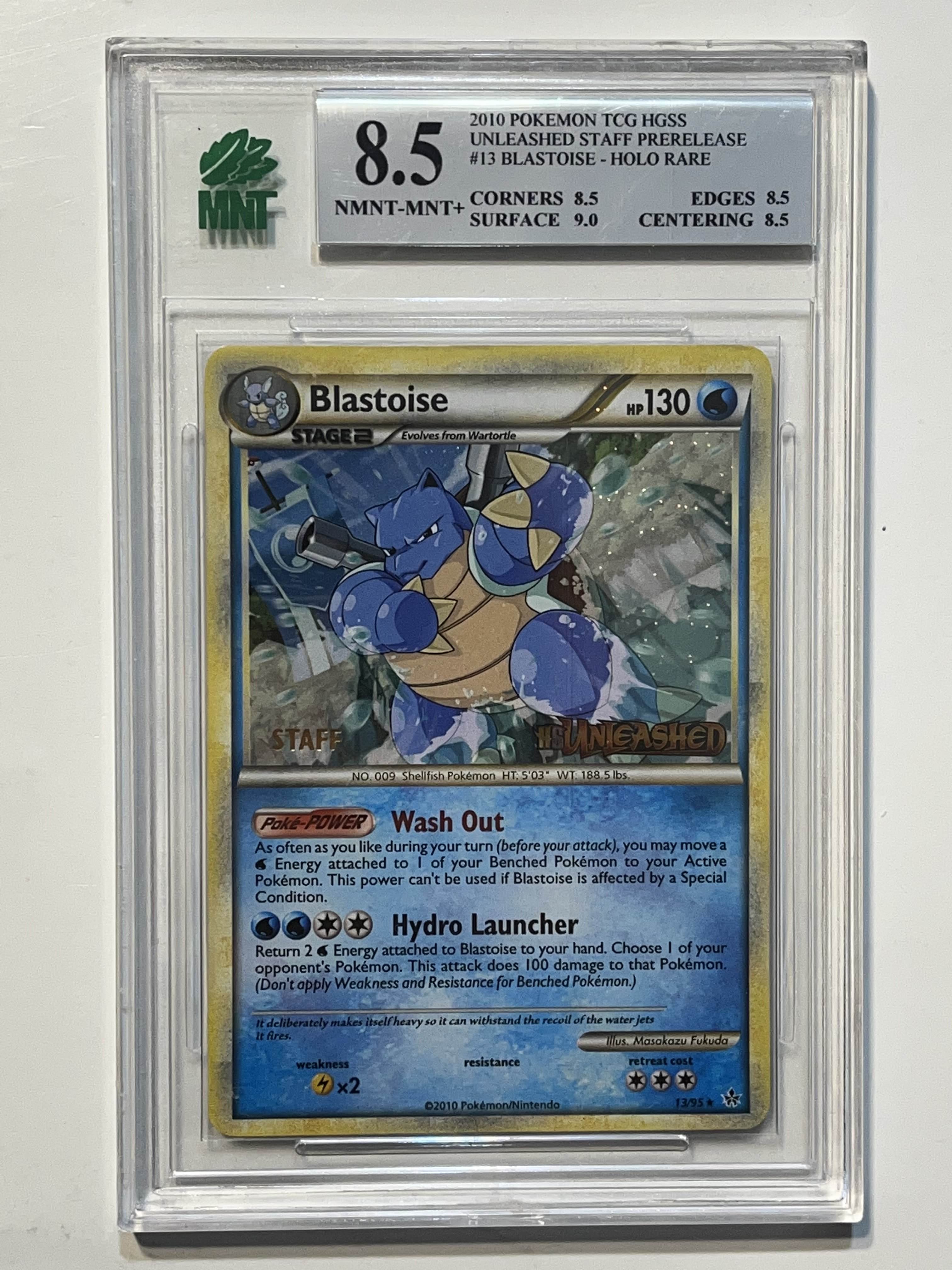 Image of Blastoise Staff Prerelease Promo (HeartGold & SoulSilver: Black Star Promos) 13/95 MNT 8.5