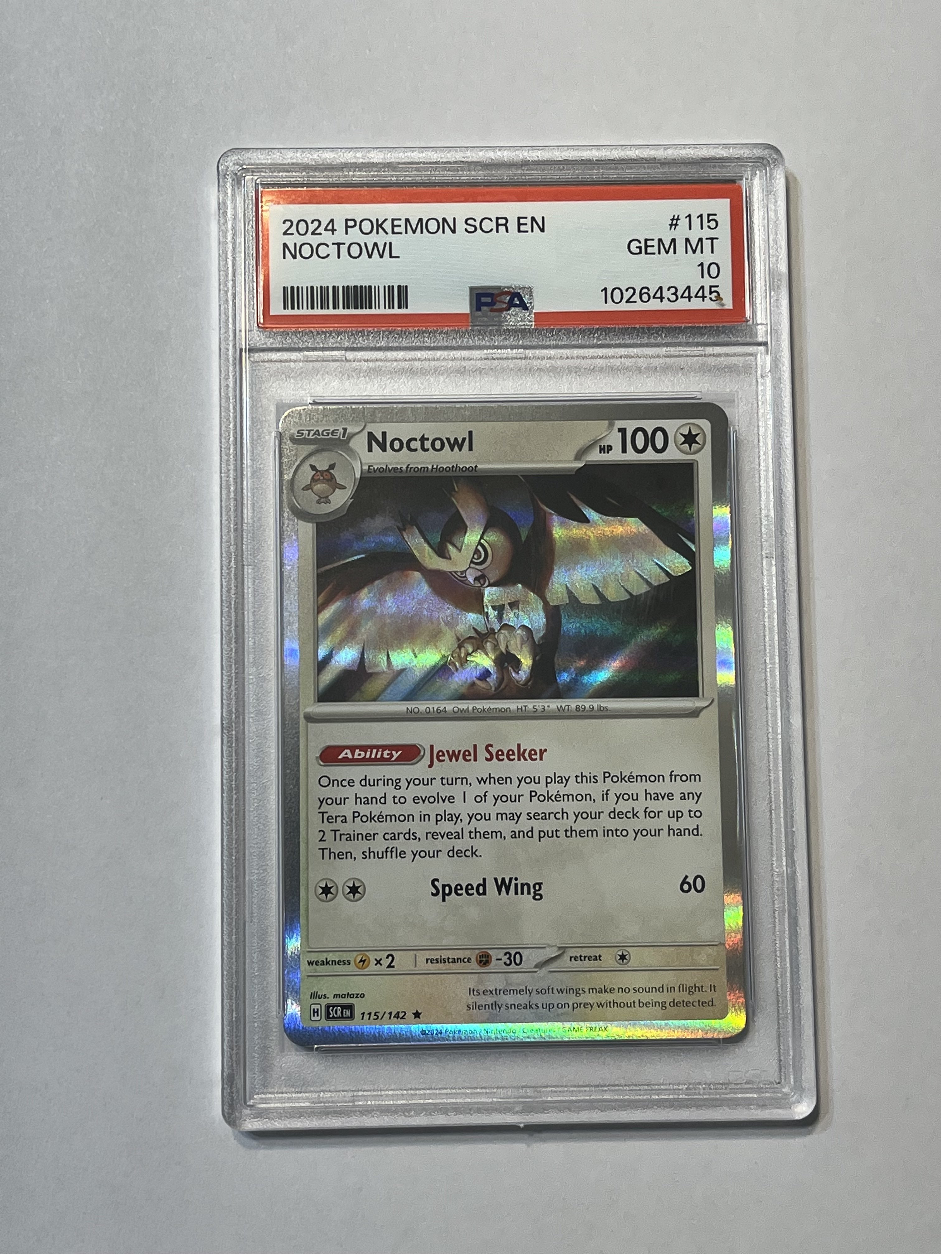 Image of Noctowl (Scarlet & Violet: Stellar Crown) 115/142 PSA 10