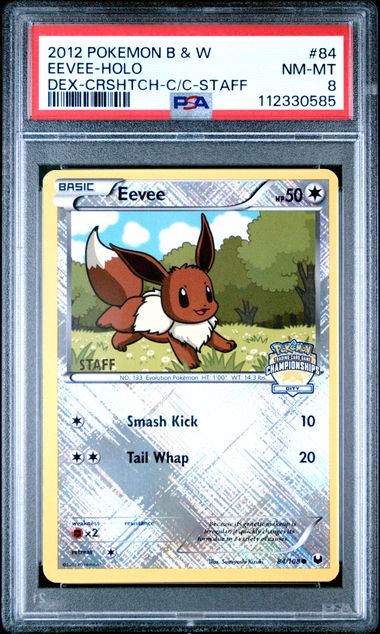 Image of Eevee (Black & White: Dark Explorers) (Staff City Championship Promo) 84/108 PSA 8