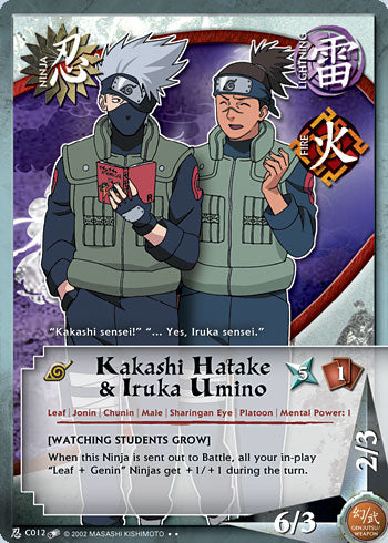 Image of Kakashi Hatake & Iruka Umino (N-C012) (S7 Quest for Power) Unlimited Edition - Wavy Foil