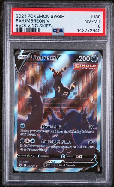 Image of Umbreon V 189/203 Evolving Skies PSA 8