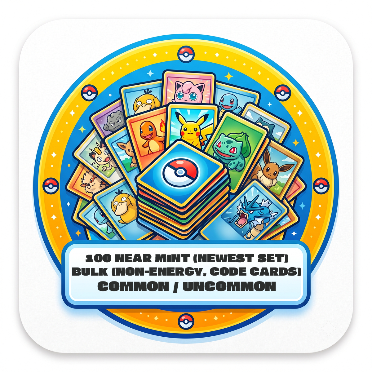 Image of PKMN - Bulk 100 Common & Uncommon (Reverse/ Non-Foil) (NEWEST SET)