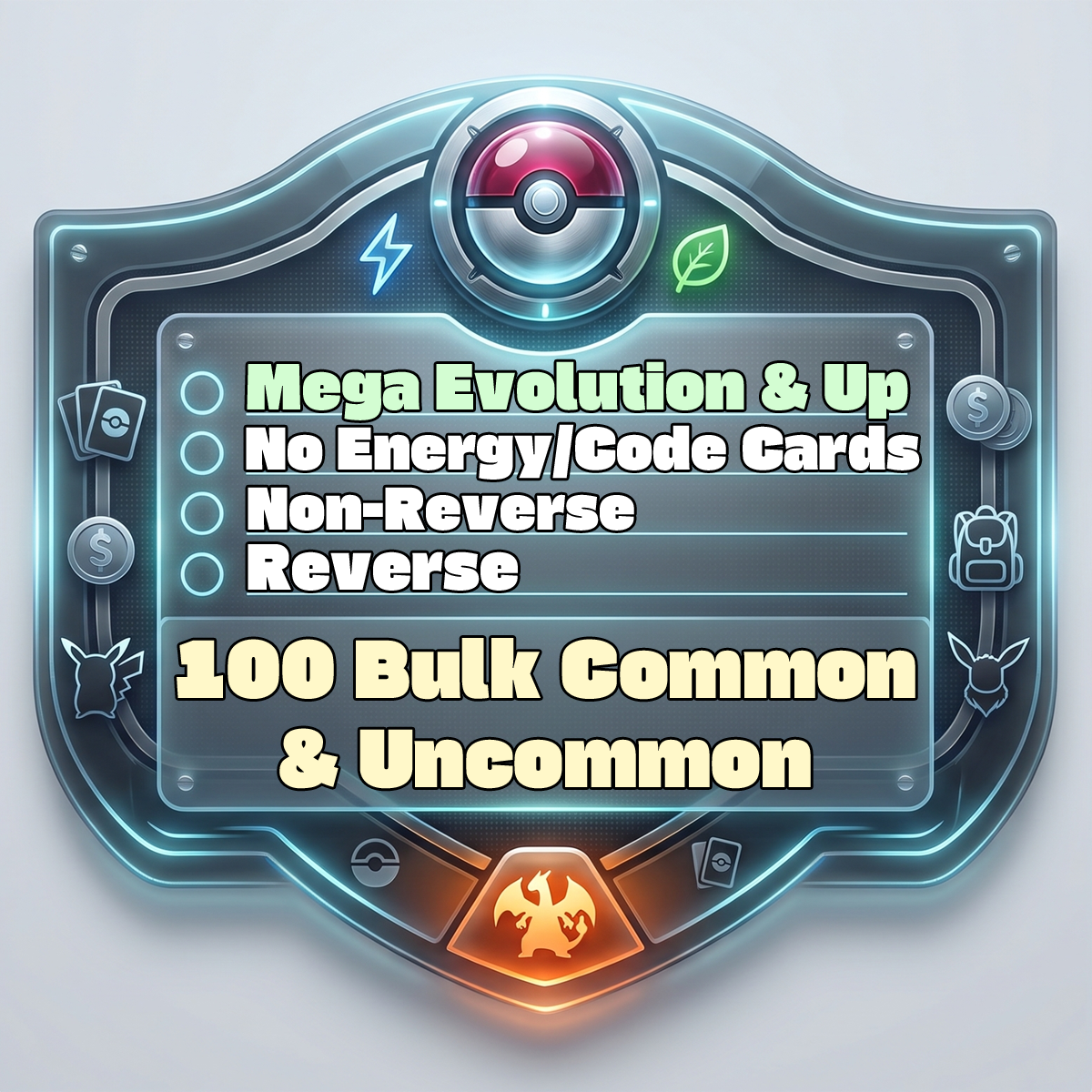 Image of PKMN - Bulk 100 Common & Uncommon (Reverse/ Non-Foil) (Mega Evolution & Up)