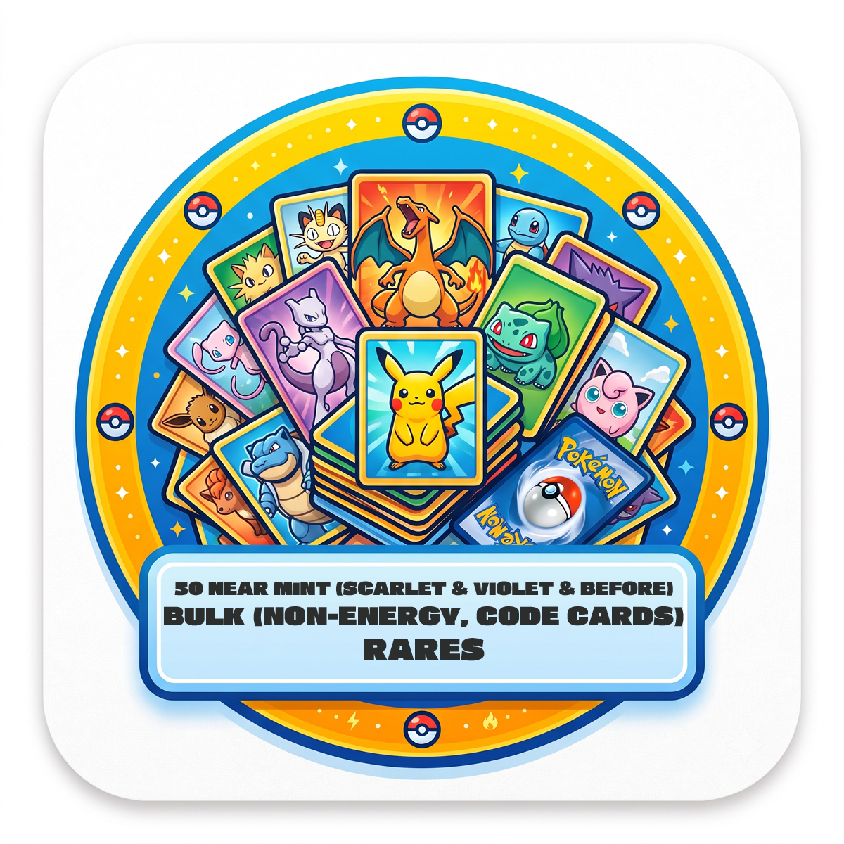 Image of PKMN - Bulk 50 Rares (Holo Foil/ Reverse/ Non-Foil) (Scarlet & Violet and sets before)