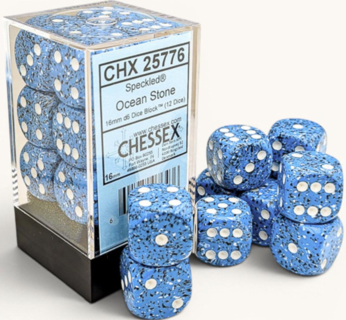Image of SPECKLED Chessex - OCEAN STONE - 12 Dice 16MM