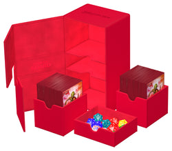 Red Mono Colour Ultimate Guard Xenoskin Flip'n'Tray 200+ Deckbox
