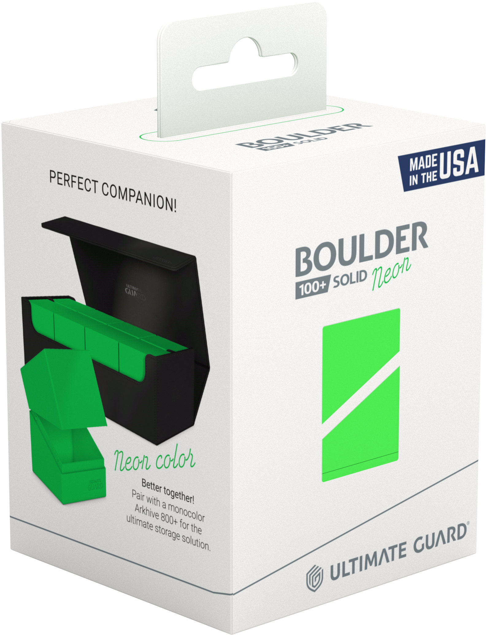 Image of ULIMATE GUARD DECK BOX BOULDER 100+ NEON GREEN
