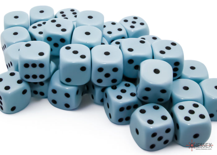 Image of Chessex Opaque - Pastel Blue/Black - 36d6 (CHX 25866)