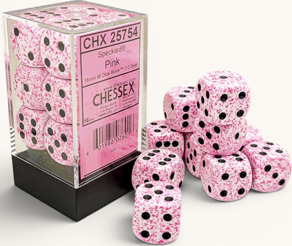 Image of SPECKLED Chessex - PINK - 12 Dice 16MM