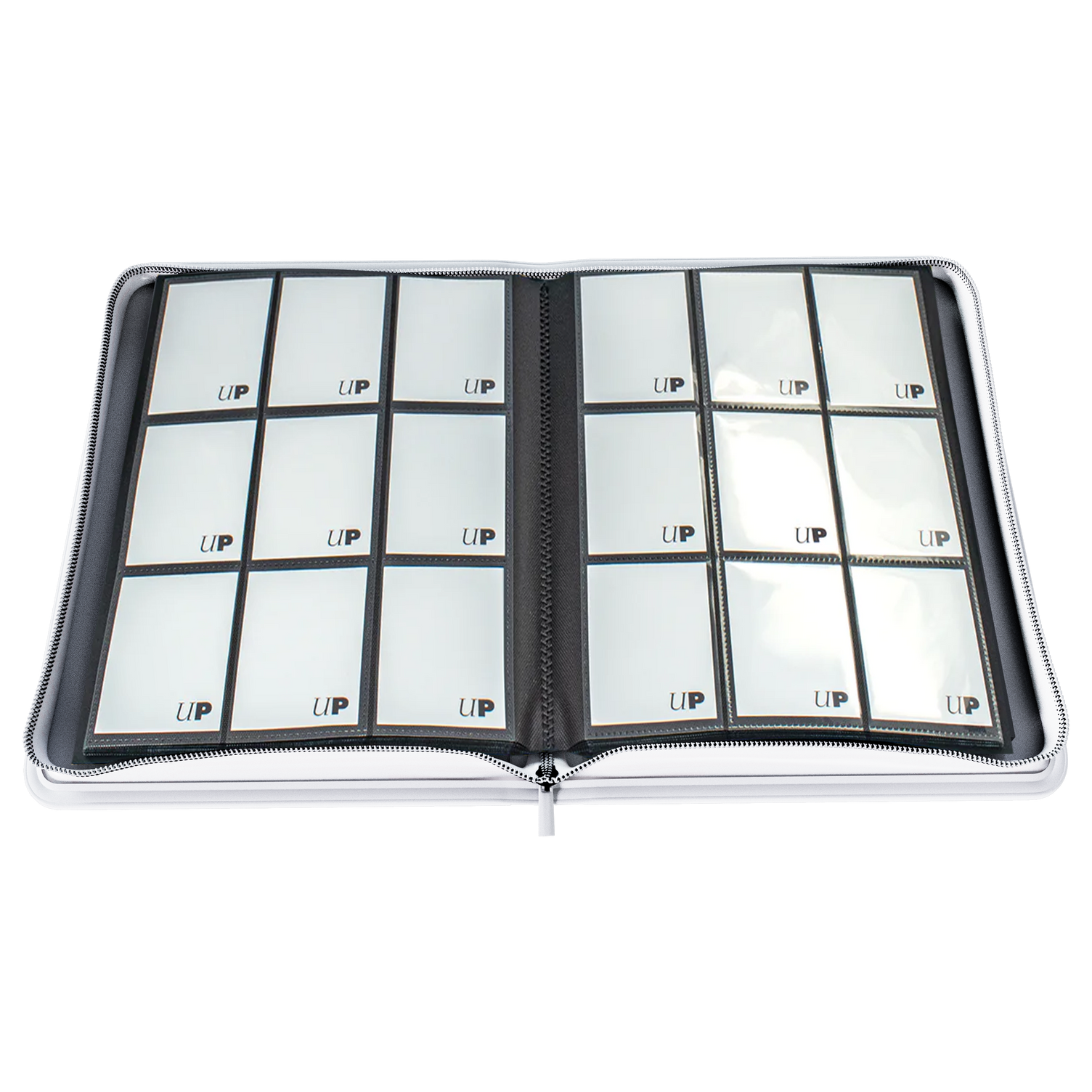 Image of White Pro Vivid 9 Pocket Zippered Binder