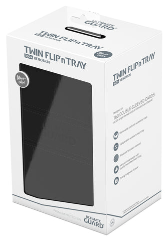 TWIN FLIP N TRAY DECK CASE MONOCOLOR BLACK 160+