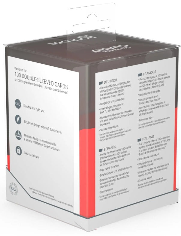 Image of Synergy Black/Red Ultimate Guard Boulder 100+ Deckbox