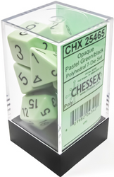 Chessex Opaque - Pastel Green/Black - 7-die set (CHX 25465)