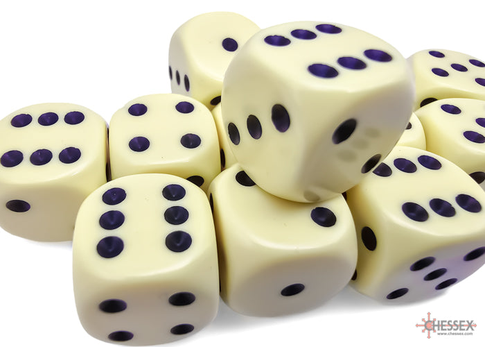 Image of Chessex Opaque - Pastel Yellow/Black - 12d6 (CHX 25662)
