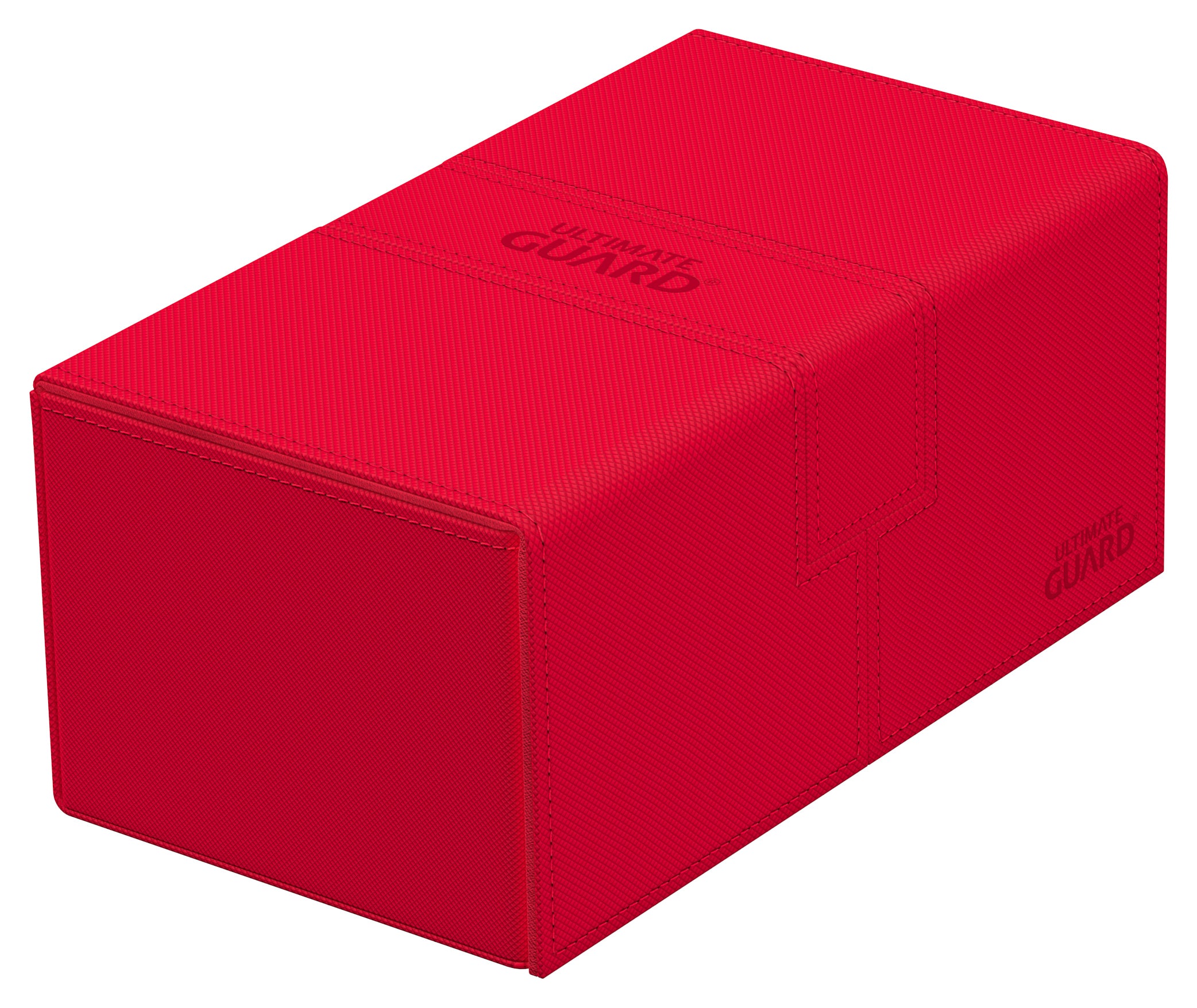 Image of Red Mono Colour Ultimate Guard Xenoskin Flip'n'Tray 200+ Deckbox