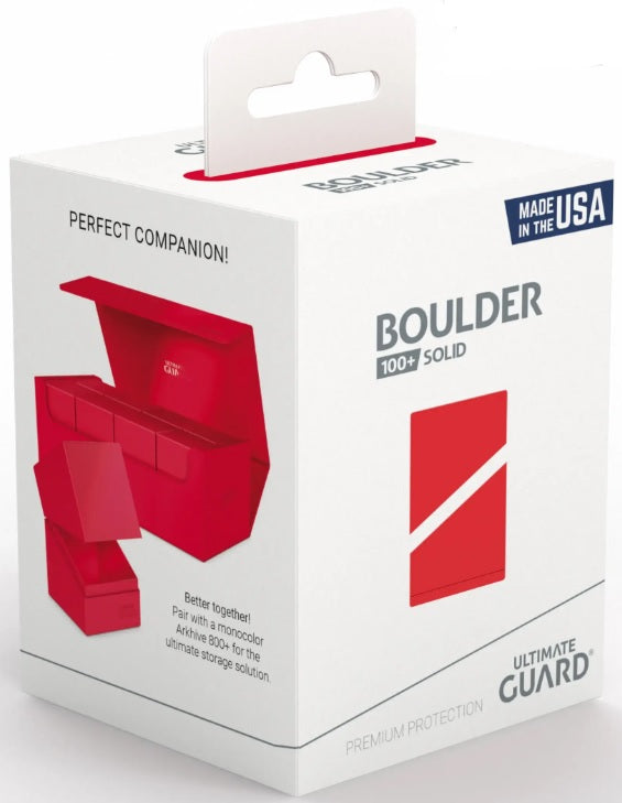 Image of Solid Red Ultimate Guard Boulder 100+ Deckbox