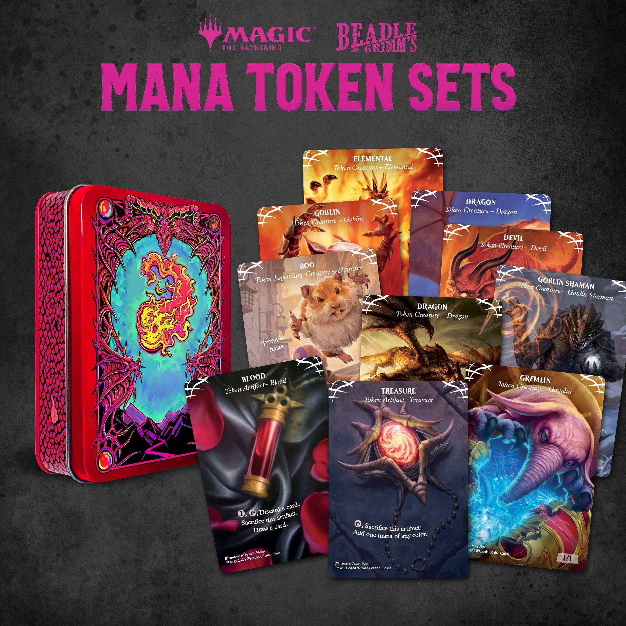Image of BEADLE & GRIMM'S MTG MANA TOKEN SET RED
