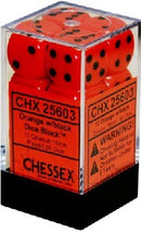 OPAQUE Chessex - Orange/Black - 12 Dice