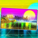 Premium Playmat Stitched Edge Retrowave Plains