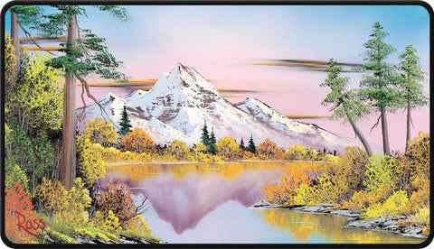 UP PLAYMAT BOB ROSS MIGHTY MOUNTAIN LAKE BLACK STITCHED