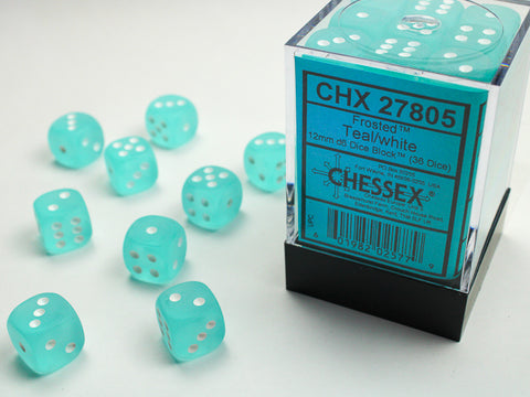 Chessex Frosted - Teal/White - 36 Dice Set
