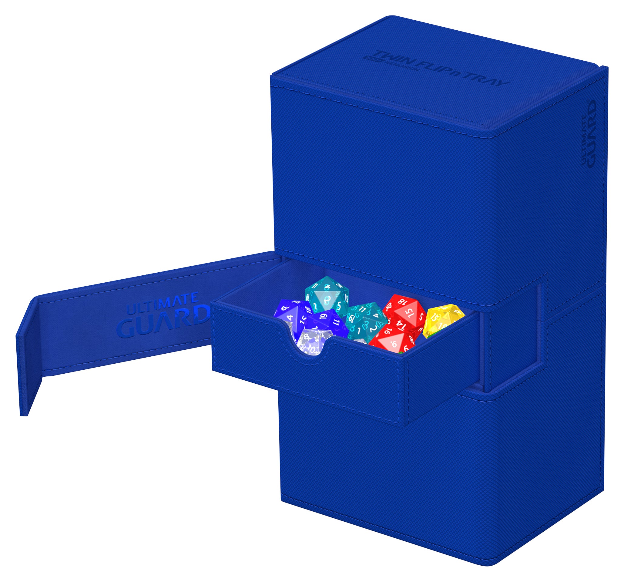 Image of Blue Mono Colour Ultimate Guard Xenoskin Flip'n'Tray 200+ Deckbox