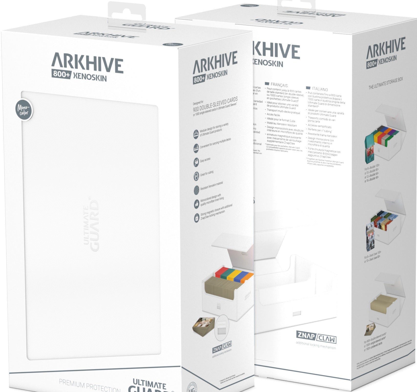 Image of White Mono Color  800+ Arkhive Ultimate Guard Deckbox