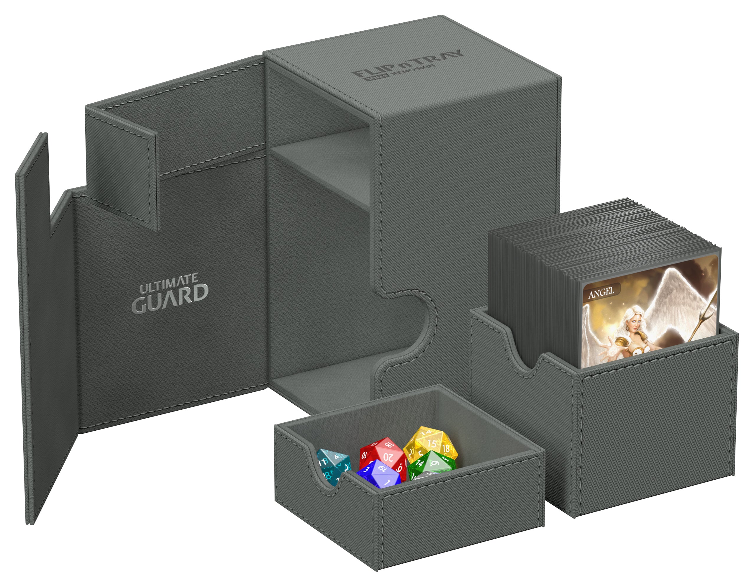 Image of Mono Grey Ultimate Guard Xenoskin Flip'n'Tray 100+ Deckbox