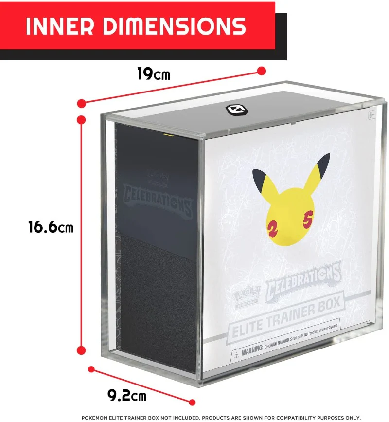 Acrylic Elite Trainer Box Display Case - With Sliding Lid Anti-UV (Pokemon)