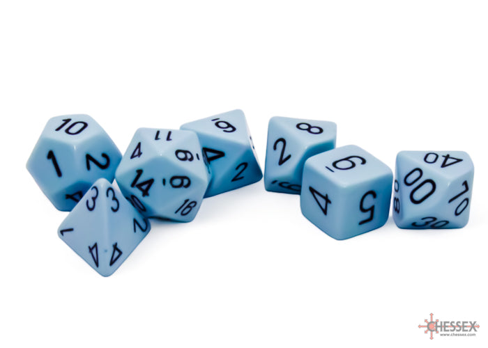 Image of Chessex Opaque - Pastel Blue/Black - 7-die set (CHX 25466)