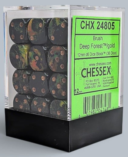 Image of Chessex - DEEP FOREST/GOLD - 36D6 Dice