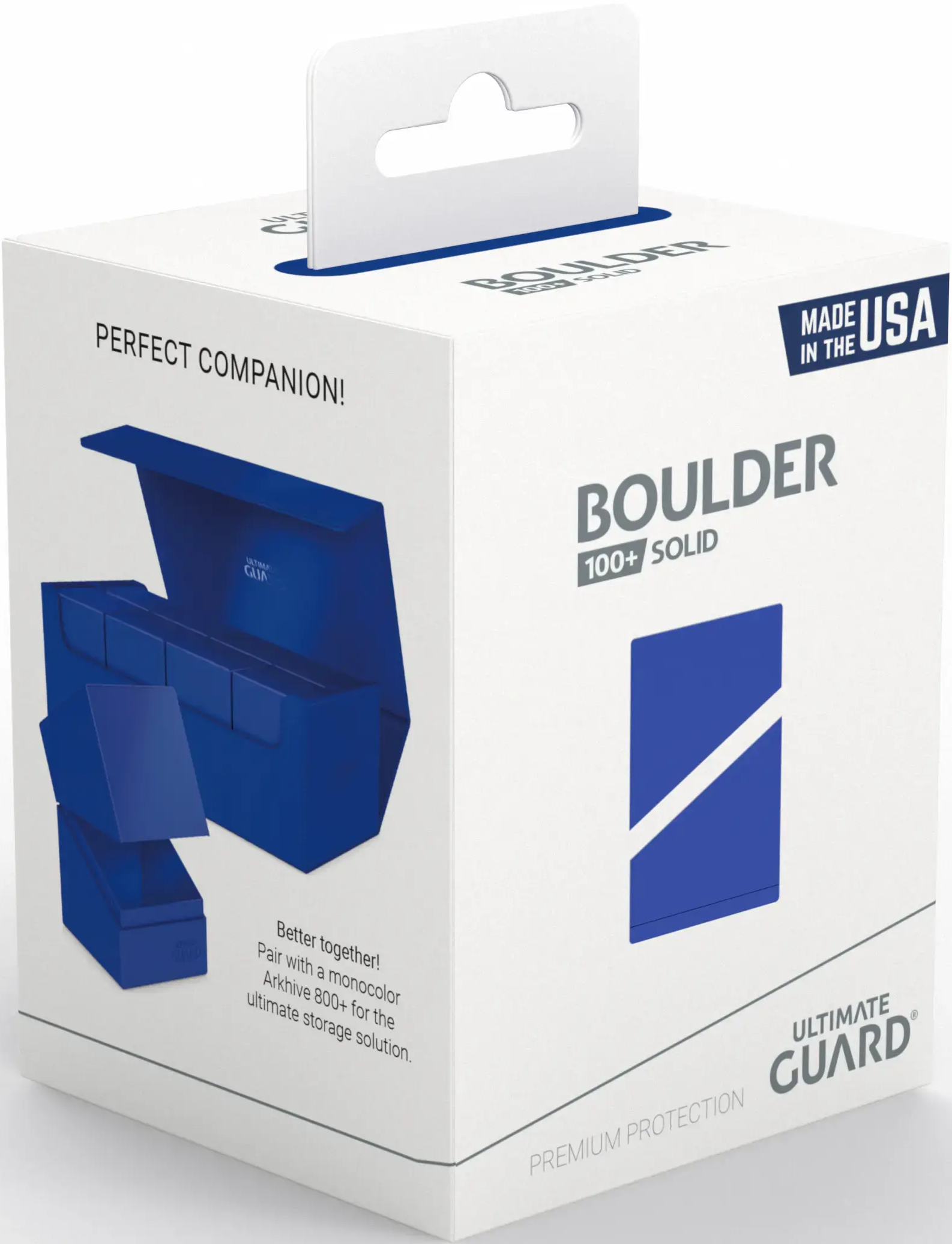 Image of Solid Blue Boulder 100+ Deck Case - Ultimate Guard