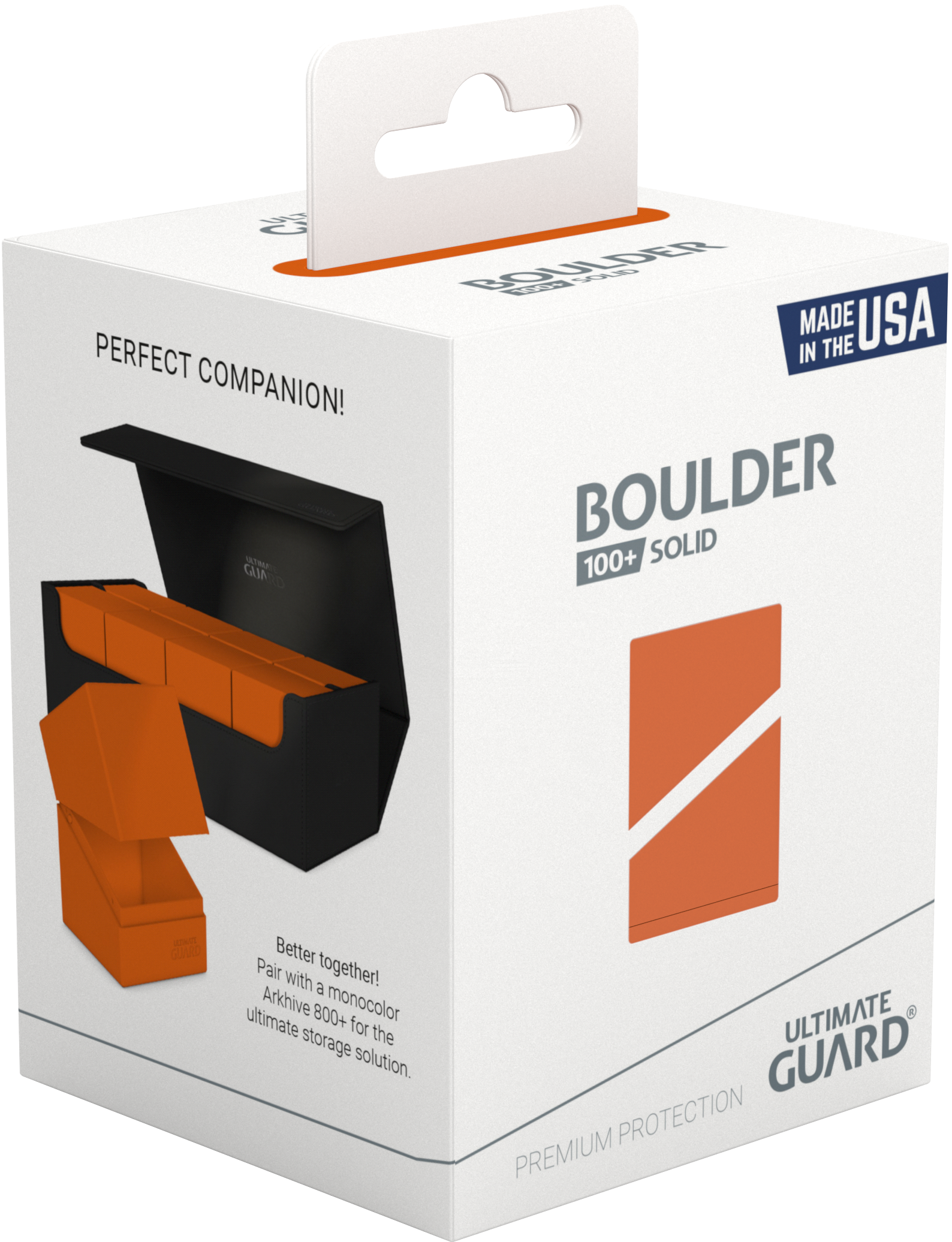 Image of Solid Orange Boulder 100+ Deck Case - Ultimate Guard