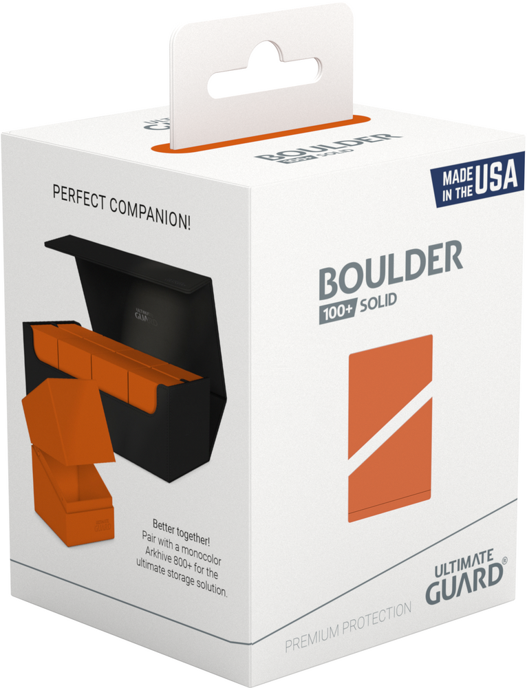 Solid Orange Boulder 100+ Deck Case - Ultimate Guard