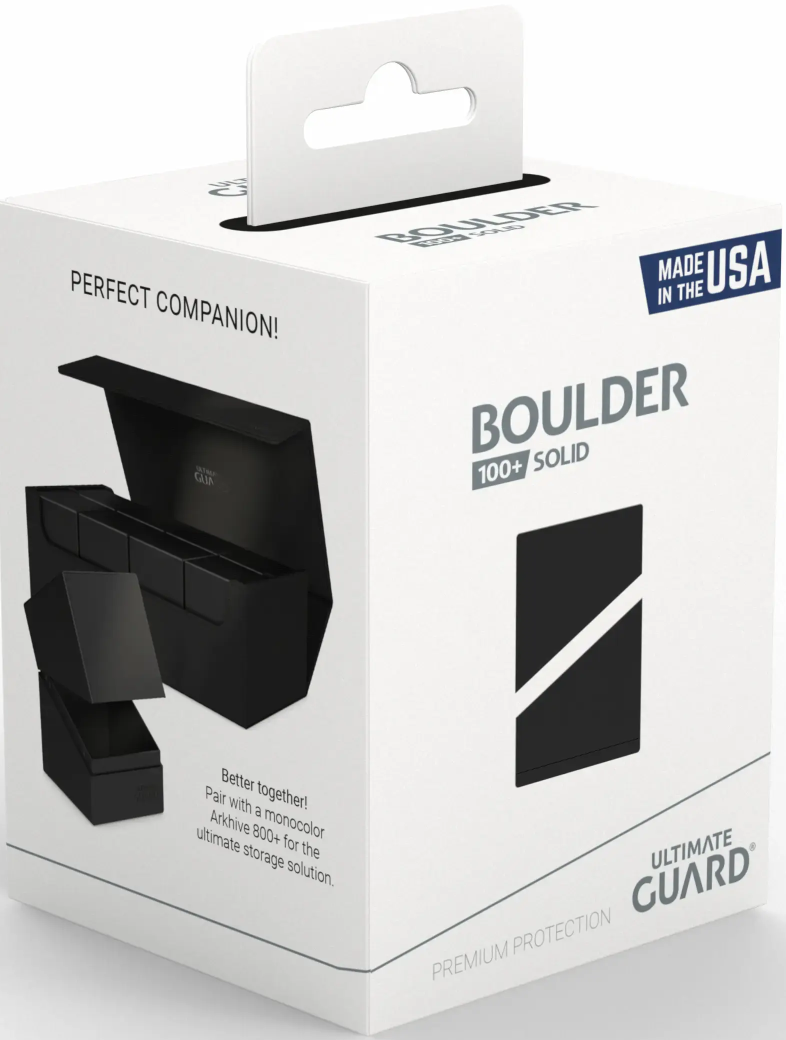 Image of Solid Black Boulder 100+ Deck Case - Ultimate Guard
