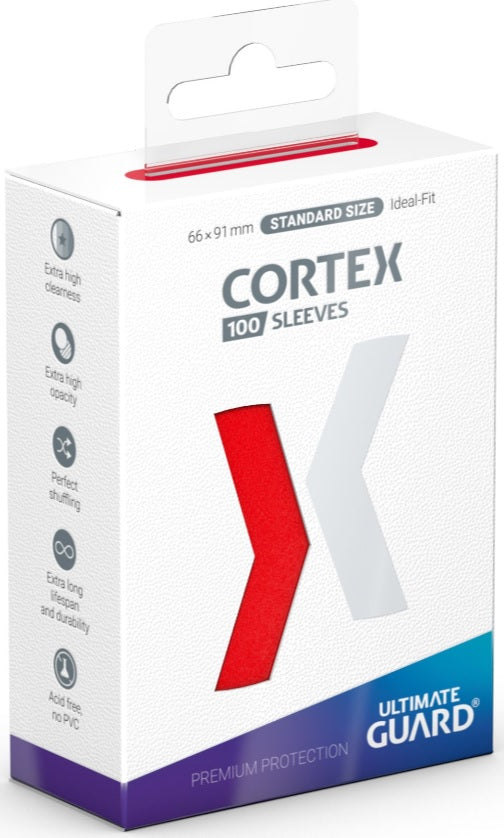 Image of Red Standard Size Card Sleeves - Ultimate Guard CORTEX [100 ct]