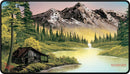 UP PLAYMAT BOB ROSS MOUNTAIN RETREAT BLACK STITCHED